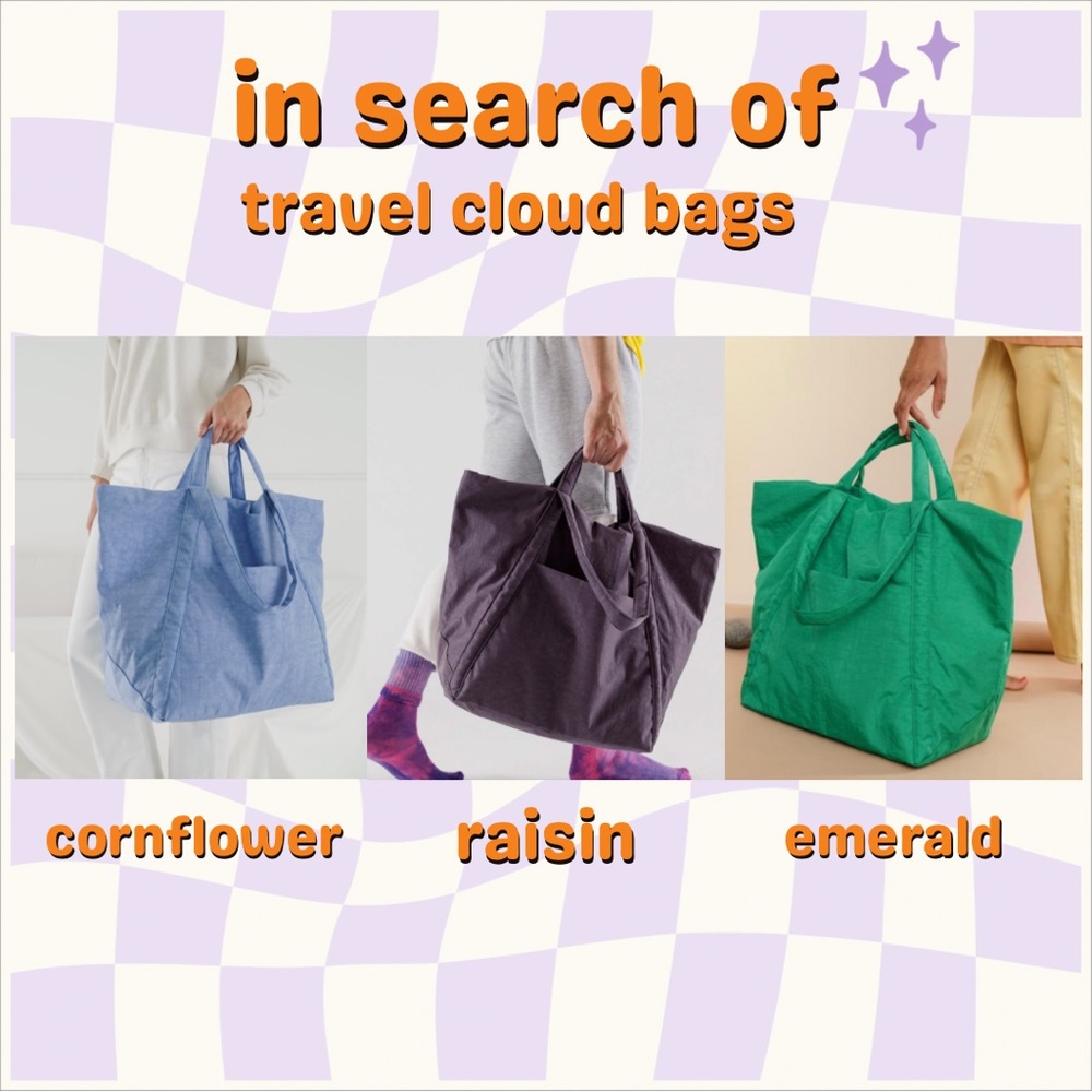ISO BAGGU CLOUD BAGS IN CORNFLOWER AND EMERALD